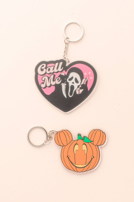 Halloween Scream Pumpkin Key Chain